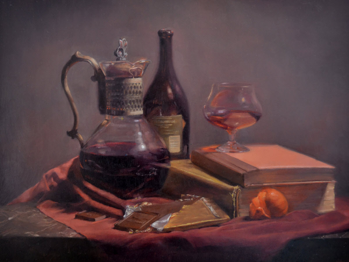 Still life, oil on board, 12 x 16<br />SOLD